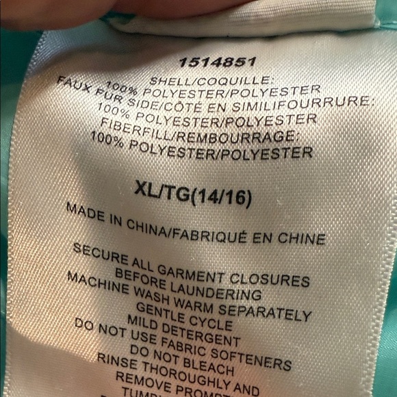 Eddie Bauer Girls' Reversible Jacket - Teal, Deer Harbor Waterproof Puffer - Picture 10 of 13